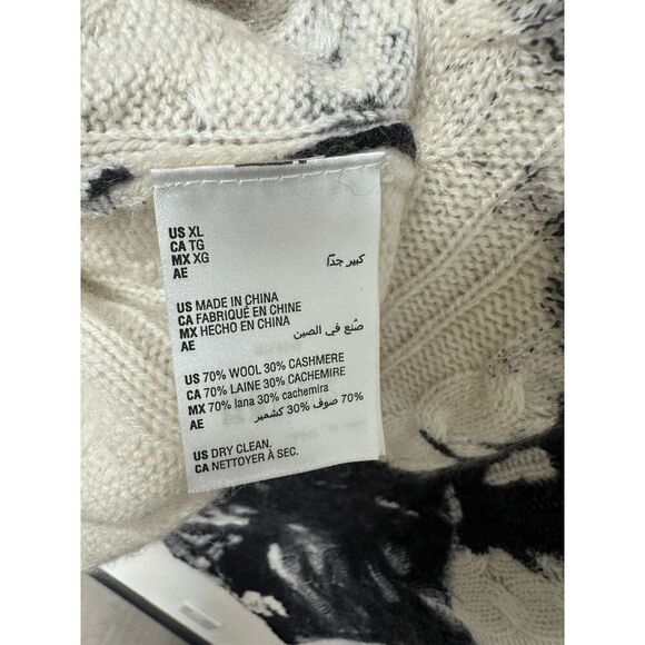 INC International Concepts Men's Cashmere Dye-Splattered Cardigan - White XL - Picture 4 of 7